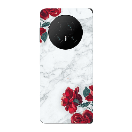 Honor Magic V5 red roses marble Transparent Silicone TPU Θήκη
